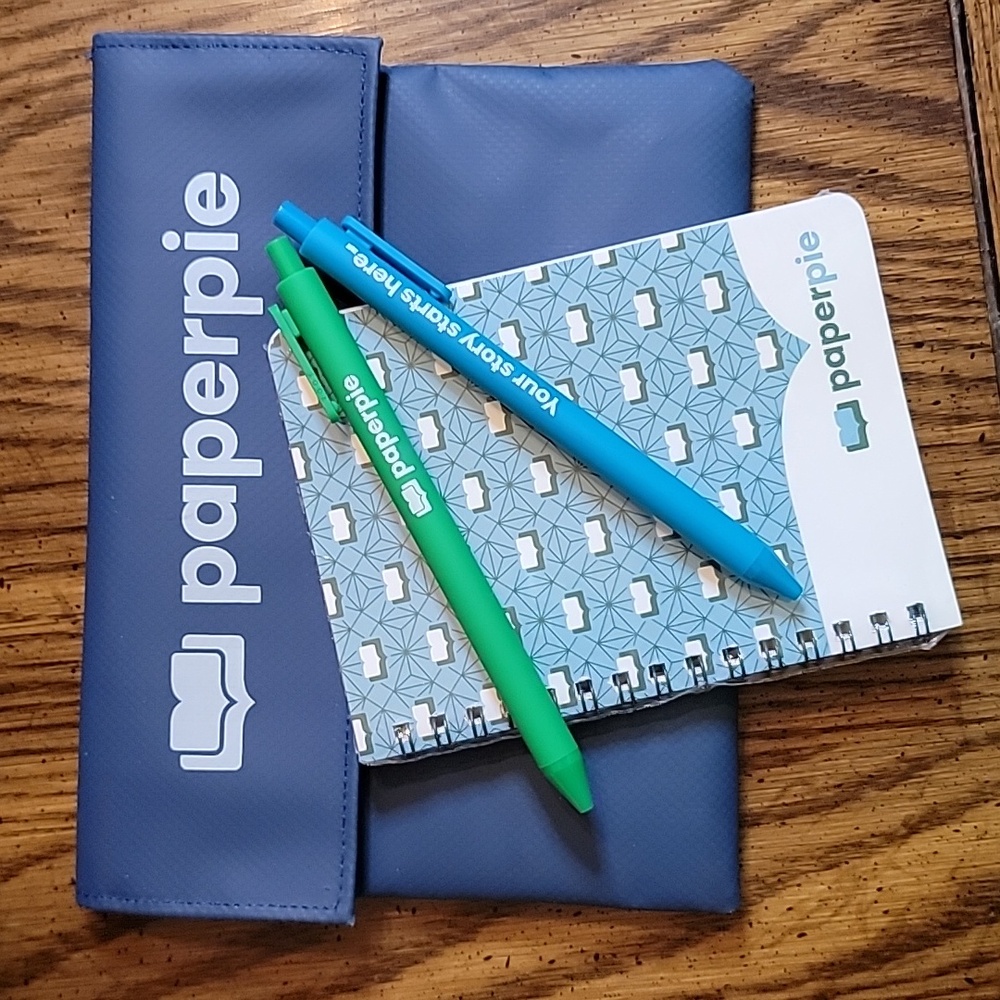 Paperpie mini notebook and pen set with mini bag